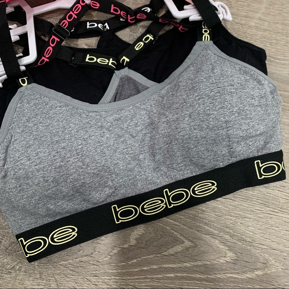 Bebe 3Pack Seamless Sports Bras Pink Black - Picture 4 of 5